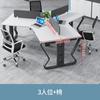 Mesa Criativa Simples Moderna para 6 Pessoas Formato Especial para Funcionários Estrutura de Aço Mesa e Cadeira de Escritório Combinação