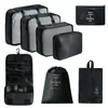 Bolsa de almacenamiento para viajes transfronterizos, set de neceser, bolsa de almacenamiento organizadora de ropa para equipaje de siete piezas, bolsa de almacenamiento de viaje
