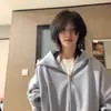 Suéter Fresco con Capucha Estilo Coreano Otoño e Invierno Abrigo para Mujer con Capucha Ropa Superior Sudadera Ropa Exterior Estampada Moda de Alta Gama para Dama