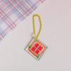 Llavero colgante de acrílico con forma de corazón de niña, con texto de doble cara, creativo, para bolso pequeño y fresco, llavero decorativo, adorno colgante.