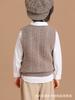Chaleco de punto grueso de lana 100% con cuello en V para otoño e invierno, chaleco cálido de cachemira con diseño trenzado de moda para hombres y mujeres