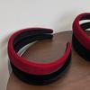 Diadema Retro de Terciopelo Rojo Coreana de Ala Ancha Estampado de Sello de Esponja para el Cabello Popular en Internet Accesorios para el Cabello de la Parte Superior de la Cabeza de Temperamento para Salir Otoño e Invierno
