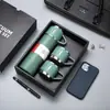 Set de tazas térmicas de color sólido, una caja de regalo de tres piezas que contiene un termo de acero inoxidable 304 con aislamiento al vacío, perfecto como regalo corporativo para eventos anuales