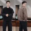 Sudadera con Capucha Patchwork de Otoño para Hombre Silueta Sencilla y Moderna Tendencia Casual Versátil Pícaro Atractivo Holgada Manga Larga Top