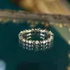 Anel Lost Galaxy All-Over Banhado a Ouro 18K Prata Esterlina 925 com Zircônia Diamantada Estrela Incrustada para Mulheres Estilo Japonês Simples Acessível de Luxo Extremamente Fino