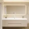 Lavabo moderno minimalista lavabo integrado piel Corian lavabo integrado mueble de baño lavabo mueble de baño minimalista