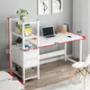 Escritorio de computadora con combinación de estantería, mesa de escritorio simple para viviendas de alquiler, uso doméstico, escritorio de oficina para estudiantes, mesa simple para dormitorio