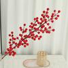 Verde de Inverno Fruta Vermelha Fruta da Fortuna Flor de Ano Novo Flor Artificial Dourada Decoração de Ano Novo Flores Artificiais Enfeites Flor de Natal Balde de Bênçãos Material de Flor