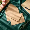 Sobres de Papel Kraft Simple Retro en Blanco Venta al por Mayor Tarjetas de Felicitación Invitaciones Postales Portatarjetas Vales de Semillas Bolsas de Regalo