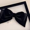 Horquilla de lazo doble de satén de terciopelo francés, accesorios para el cabello, clip para coleta, clip superior, clip horizontal, horquilla de temperamento simple y elegante