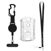 Portatarjetas Vertical Negro para Fabricante Transfronterizo con Correa Tejida, Abrebotellas, Llavero Multifuncional, Diseño Retráctil de Fácil Extracción, En Stock