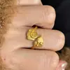 Libro Rojo Explosivo Anillo de Hoja de Arce Dorada Antigua Fa Arena 2025 Lujo Ligero Anillo Abierto de Hoja de Serpiente Dorada para Mujeres