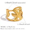 Anillo nicho alta gama acero inoxidable lujo ligero ins diseño estrella de mar concha abierto ajustable venta al por mayor transfronteriza