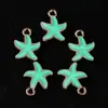 Pingente de Colar Estrela-do-Mar Perolada com Gotejamento de Óleo Joias Acessórios Pulseira de Miçangas Artesanal DIY Pingente Lateral para Pendurar Venda por Atacado