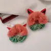 Goma para el pelo de felpa con bloqueo de color y orejas de conejo para otoño e invierno, elegante y versátil para niñas, linda cuerda elástica para el pelo