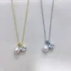 Collar con Colgante de Perla de Agua Dulce Natural Zhuji Estilo Minimalista Circonita Cúbica Perla en Forma de Arroz Cadena para Clavícula Fuente Venta al por Mayor Dropshipping
