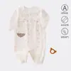 Macacão de Bebê Verão Algodão Puro Classe A Sem Costura Manga Longa Macacão de Engatinhar Roupa de Dormir para Bebê Recém-Nascido Macacão para Ar Condicionado