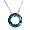 Cadena de clavícula mágica redonda de cristal austriaco, colgante sencillo transfronterizo europeo y americano, collar Shijia colorido para mujer