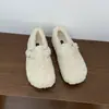Zapatos de algodón para exteriores de invierno 2026, modernos, con suelas gruesas, forro de felpa y diseño sin cordones, que se asemejan a los mocasines Birkenstock
