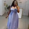 Ropa de Mujer Transfronteriza Europea y Americana Verano 2026 Nuevo Estilo Sexy y Elegante Hueco Rayas Azules Cintura Alta Sin Mangas Vestido para Mujer