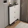 Zapatero Ultrafino para Entrada del Hogar, a Prueba de Polvo, Gran Capacidad, Estilo abatible, Gabinete de Pasillo de Lujo Ligero, Zapatero de Almacenamiento Moderno y Sencillo
