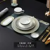 Nuevo Juego de Vajilla para Restaurante de Hotel Estilo Chino Antiguo, Juego Completo de Tazones de Arroz, Platos y Cucharas de Porcelana Ósea, Juego de Cuatro Piezas