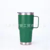 Comercio exterior taza de coche de 20 oz/30 oz acero inoxidable taza aislada de gran capacidad taza de coche portátil para exteriores con asa taza para hielo