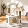 Árvore de Gato Integrada Simples Brinquedos para Gatos Prateleira para Gatos Árvore de Gato Plataforma de Escalada para Gatos Torre de Gato Sisal Villa para Gatos