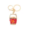 Trae Riqueza y Tesoro Cubo de la Fortuna Llavero Anillo Estilo Chino Pedrería Metal Colgante para Llaves Regalo de Cumpleaños Venta al por Mayor