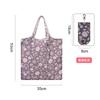 Bolsa de compra portátil de poliéster, grande, de tela floral 190T, disponible en stock. Bolsa plegable al por mayor. Bolsa de regalo publicitaria.