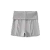 Shorts de Punto Elástico Retorcido con Puño de Tiro Alto Estilo Americano para Mujer, Nuevos Shorts Ajustados Bodycon Sexy de Otoño