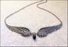 Hot Retro Angel Wings Pena Grande Pingente Estético Corrente Anel Senhoras Colar Fábrica Venda Direta