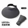 Verão 14cm Aba Larga Chapéu Camada Dupla Seda Gelo Chapéu Protetor Solar Chapéu Top Vazio Feminino Chapéu de Sol Seda Gelo Protetor Solar Proteção UV