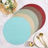 Tapete de couro PU com contraste de cores para armário, anti-escaldante, isolamento térmico, jogo americano para estudantes, fácil limpeza, jogo americano decorativo ocidental para cabelo