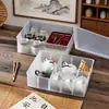 Caja de Almacenamiento para Tazas Bainabang Caja para Sala de Té Taza de Té Taza de Café Juego de Té Caja de Almacenamiento Transparente Juego de Té a Prueba de Polvo