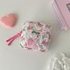 Bolsa de Tela para Auriculares de Dibujos Animados Lindos para Estudiantes, Bolsa de Almacenamiento de Compresas de Aspecto Elegante, Bolsa Portátil para Cables de Datos, Bolso para Labiales