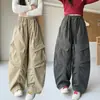Pantalones Cargo Estilo Retro Americano de Otoño para Niñas 2026 Nuevos Pantalones de Exportación para Niños Pantalones Casuales de Paracaidista para Niños Grandes de Primavera y Otoño