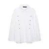 Moda Feminina Nova Primavera 2026 Aliexpress Transfronteiriço Cor Sólida Elegante Camisa de Popeline Decorada com Nó 7019310