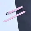 Correa de Cuero de Borde Liso Suave Cadena Fina de Reloj de Cuero Accesorios Hebilla de Pin para Morado Rosa Verde Azul 8 10 mm -24 mm
