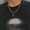 Colar Cruzado Masculino Tendência Corrente Versátil para Clavícula Estilo Hip-Hop Masculino Acessórios de Joias para Mulheres