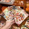 Coleção de Comida para Cantos de Mesa Yuxian Livro de Adesivos de Comida Desenho à Mão Ingredientes da Culinária Ocidental e Japonesa Cenário DIY Material para Colagem de Diário