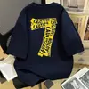 Camiseta de Algodão Puro Pesado Manga Curta Estilo Jovem Hong Kong Caimento Solto Fresca para o Verão Tendência Ins Versátil Casual Estilo High Street Americano