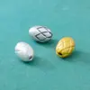 Contas Espaçadoras de Prata Pura S999 Flor de Lótus Dura 3D Contas de Botão de Flor Dourada Contas de Grão de Arroz Acessórios para Fazer Joias DIY Pulseira