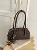 Bolsa de Bowling Retrô de Grande Capacidade Feminina 2026 Nova Moda Padrão de Diamante Bolsa de Mão Bolsa de Ombro Bolsa Boston de Alta Qualidade