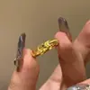 Loja de Ouro Mesmo Estilo Areia Dourada Anel Olho de Gato Cintilante Anel Liso Anel para Homens e Mulheres Anel de Casal Design de Nicho Acessórios Simples