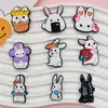 Nova Decoração Plana de Ovo de Páscoa Lembrança Acessórios DIY Coelho de Desenho Animado Patch de Borracha Macia PVC