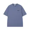 Camiseta de Tiro Alto de Piedra Transfronteriza de Alta Calidad Estilo Americano con Estampado de Letras en el Pecho, Camiseta Casual Holgada de Manga Corta para Hombres y Mujeres Moderna