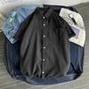Verão Hong Kong Estilo Ins Cor Sólida Meia-Manga Camisa de Lapela Estilo Coreano Masculino Elegante Casal Five-Sleeve Base Shirt