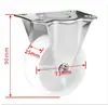Venta Directa de Fábrica Rueda Giratoria Ligera 1.0 pulgada-3 pulgadas Muebles Rueda Blanca de PP Estante de Almacenamiento Rueda Silenciosa Rueda para Estante Industrial