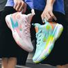 Tênis de basquete Putian 45 Couple Yuanyang feminino, tênis masculino de verão em malha respirável e antiderrapante, tênis casual da moda